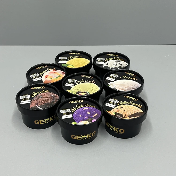 Tasses de gelat impresos de 100 ml per a fàbrica de gelats